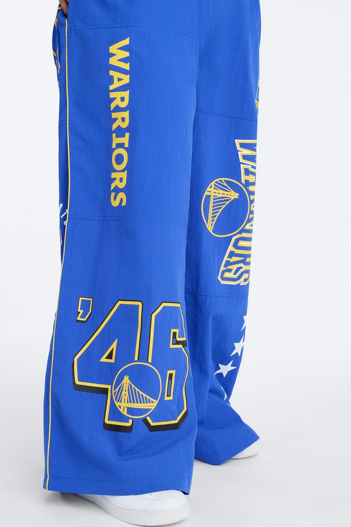 NBA Golden State Warriors Patchwork Cargo Wide Leg Pant - Royal