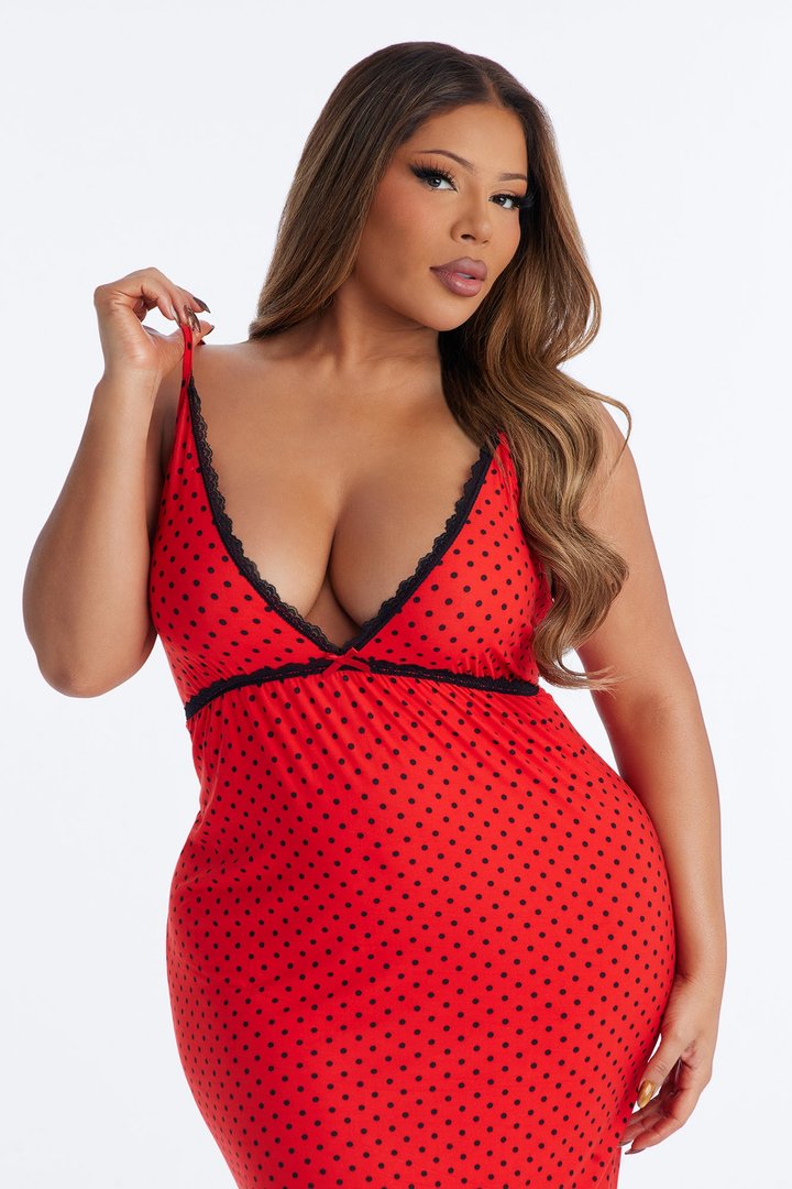 Endless Dreams Maxi PJ Sleep Dress - Red/Black