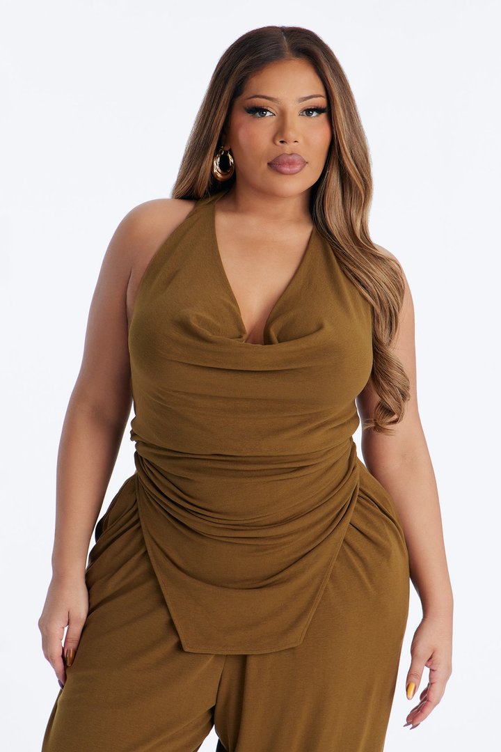 Braelynn Balloon Wide Leg Jumpsuit - Olive