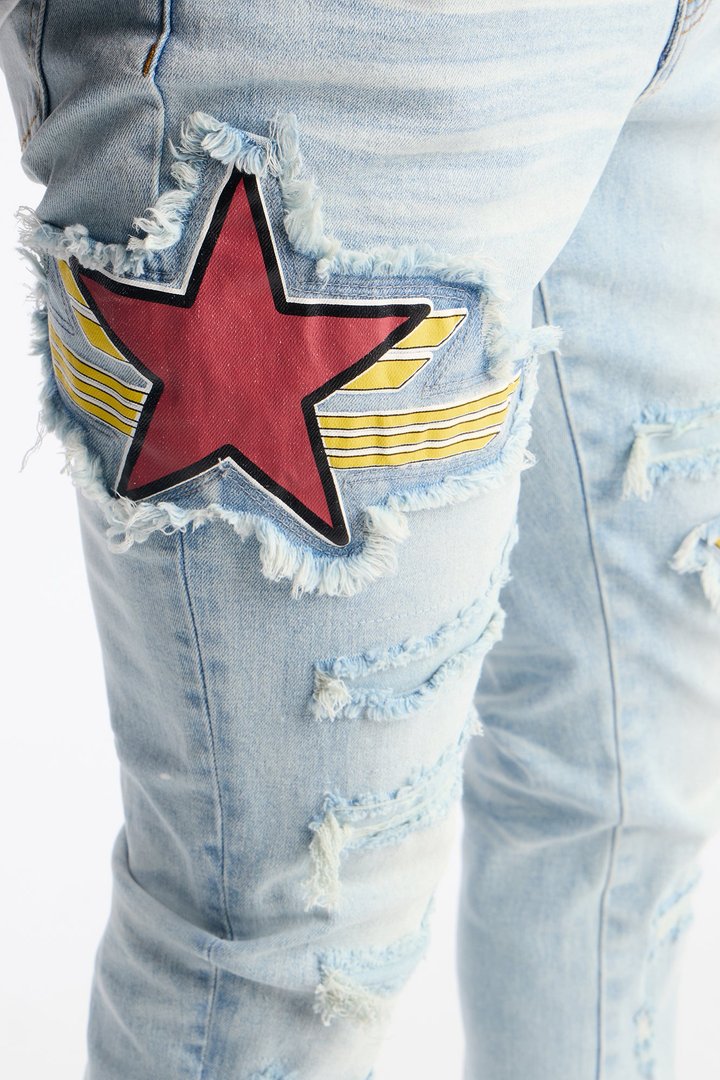Stacked Skinny Eagle Flight Jean - Light Wash