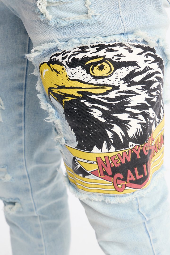 Stacked Skinny Eagle Flight Jean - Light Wash