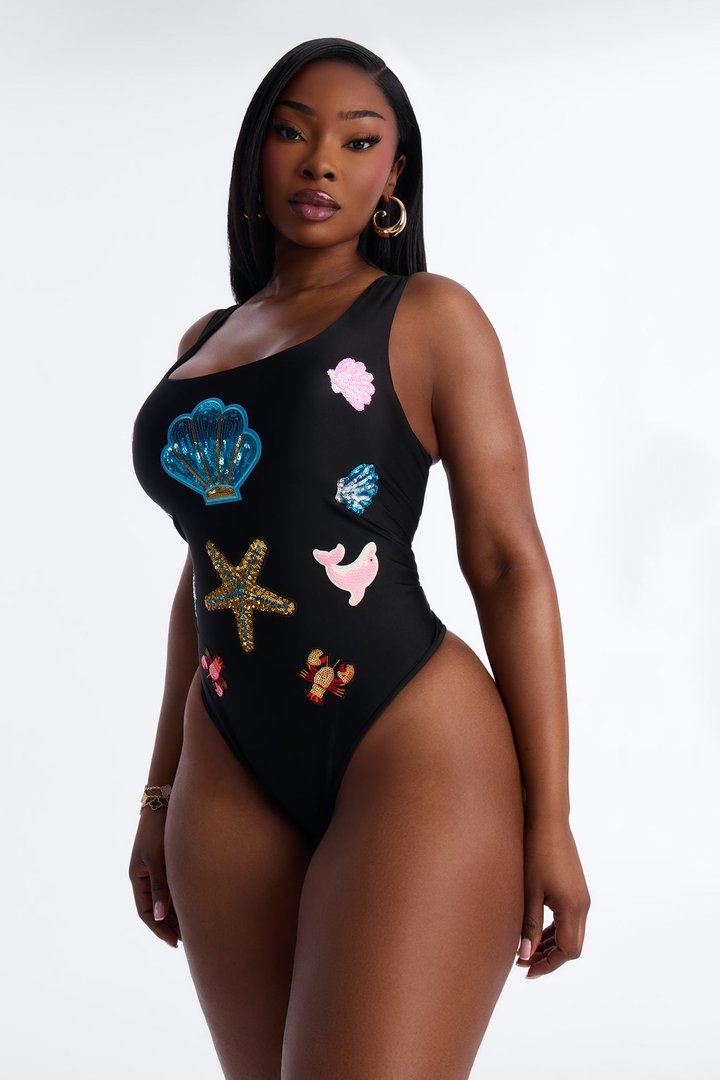 Dive In 1 Piece Swimsuit - Black