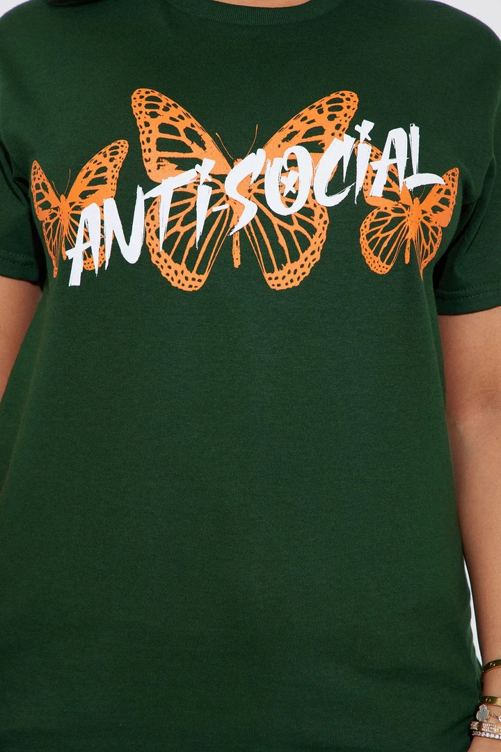 Anti Social Energy Graphic Tee - Hunter