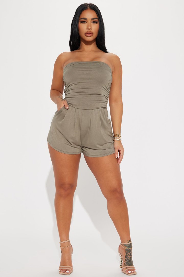 Anchors Away Romper - Olive