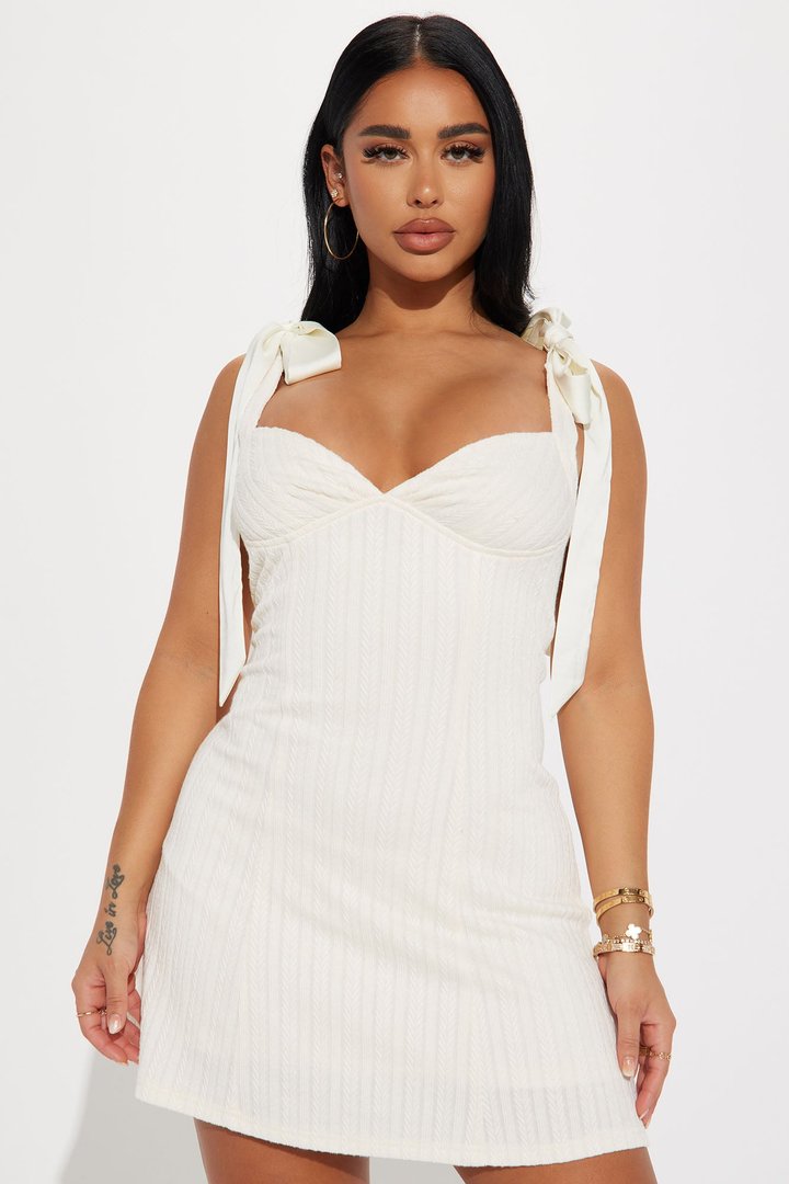 Delicate Touch Mini Dress - Cream