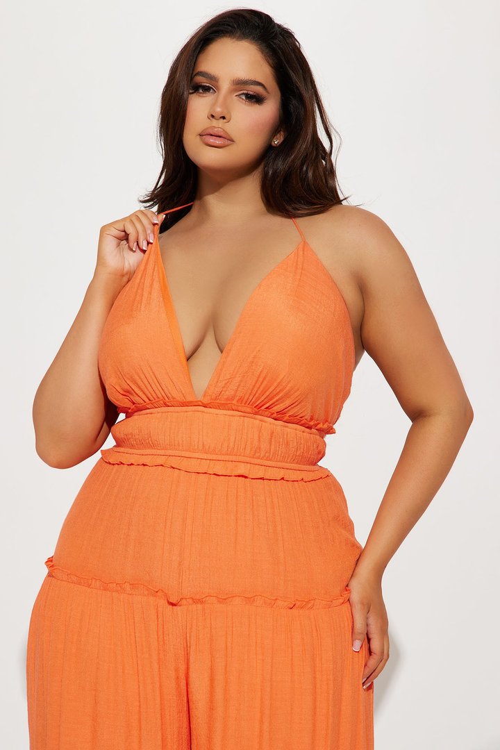 Gianna Gauze Jumpsuit - Orange