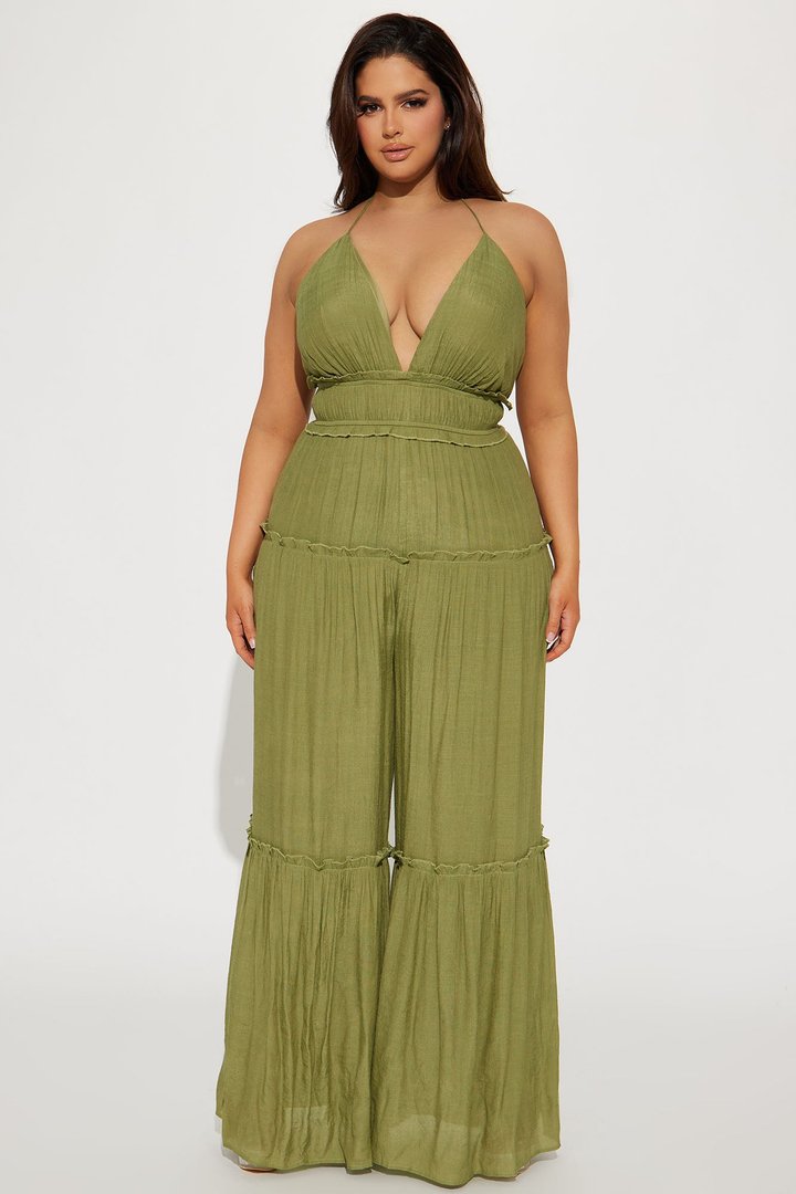 Gianna Gauze Jumpsuit - Olive