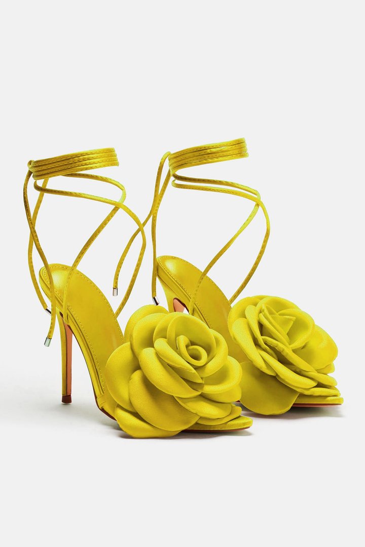 Love Is Blooming Heeled Sandals - Lime