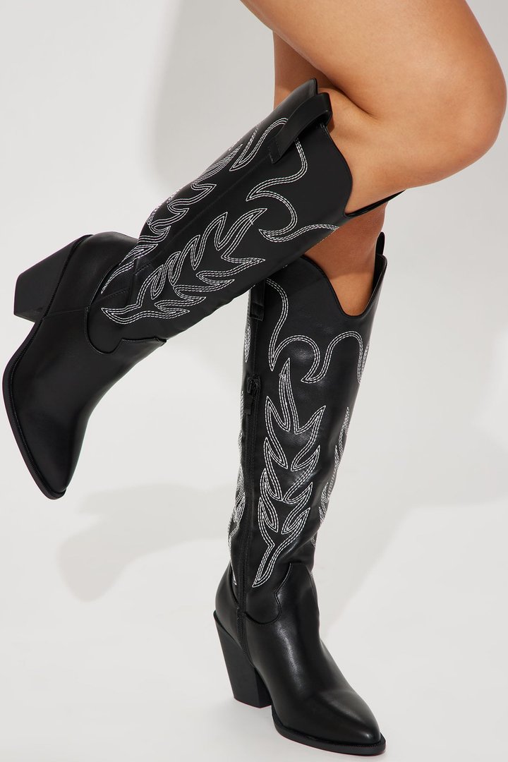 Countryside Cutie Cowboy Boots - Black