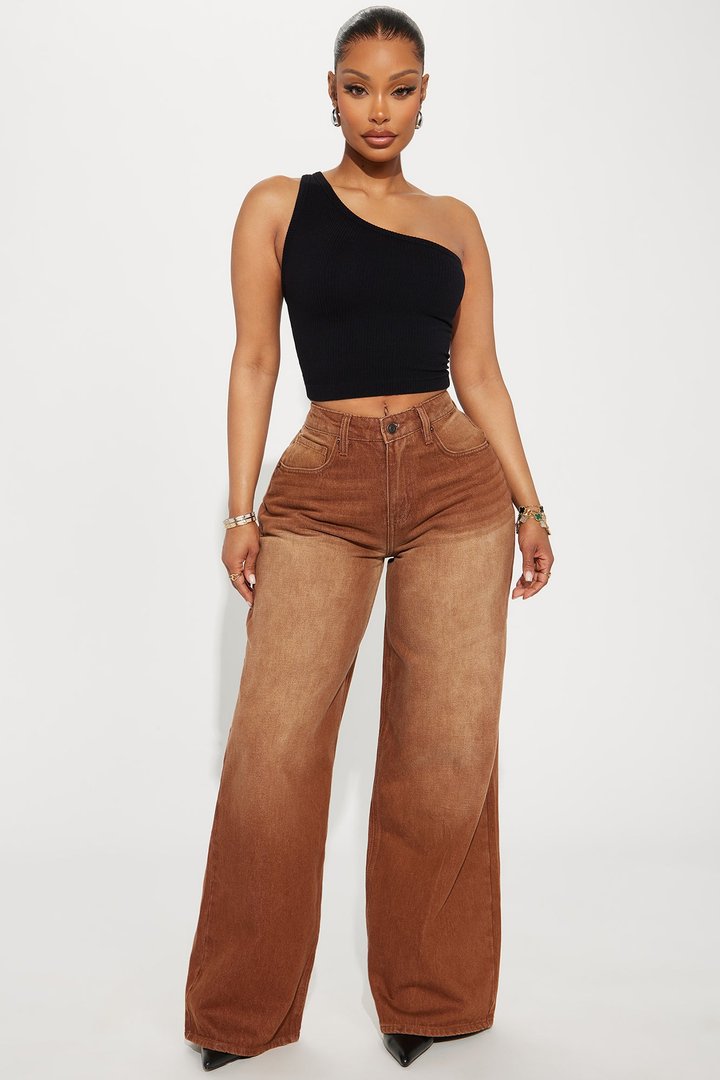 Amelia One Shoulder Seamless Top - Black