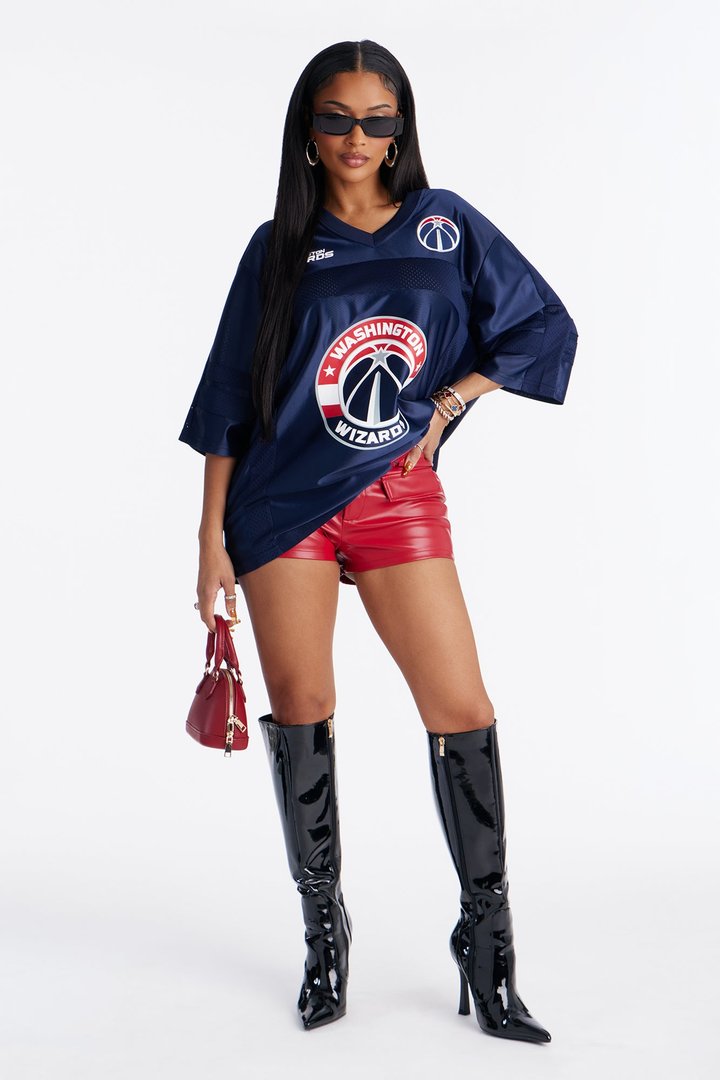 NBA Wizards Oversized Mesh Tee - Navy