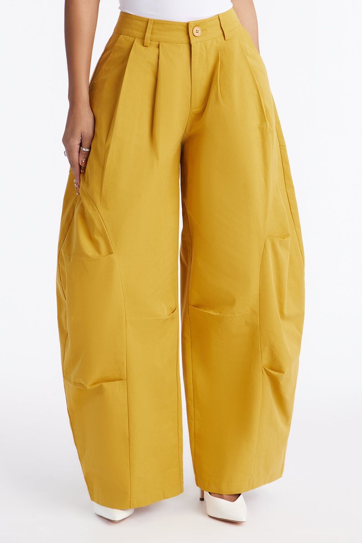Cooler Than You Barrel Leg Pant 30″ - Mustard