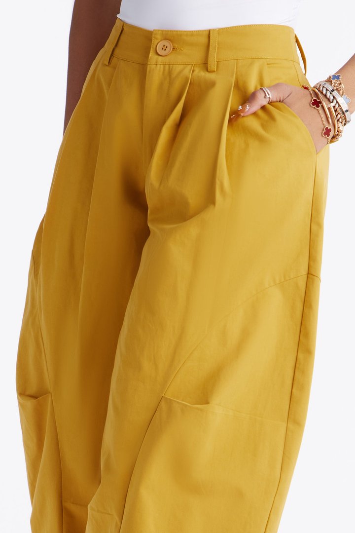 Cooler Than You Barrel Leg Pant 30″ - Mustard