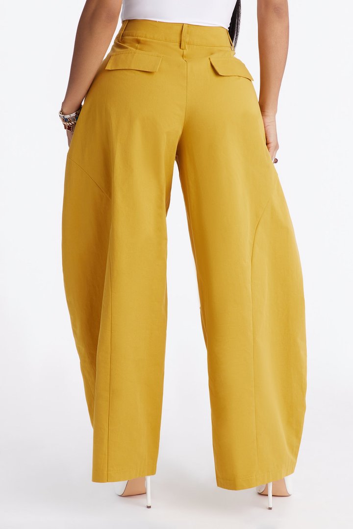 Cooler Than You Barrel Leg Pant 30″ - Mustard