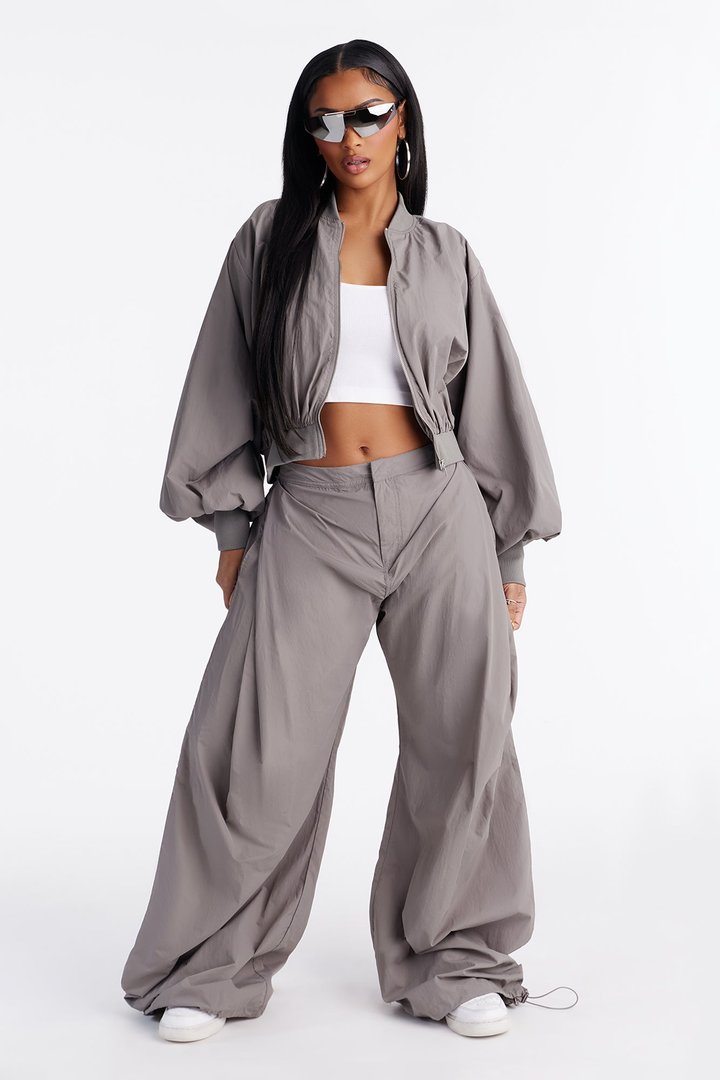 Do Not Disturb Mode Windbreaker Jacket - Grey