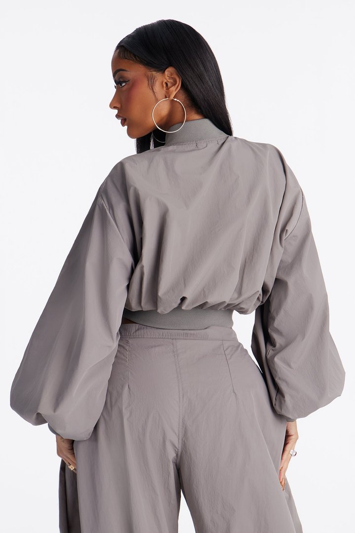 Do Not Disturb Mode Windbreaker Jacket - Grey