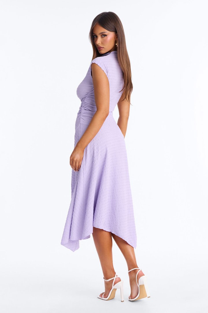 Kalina Textured Midi Dress - Lavender