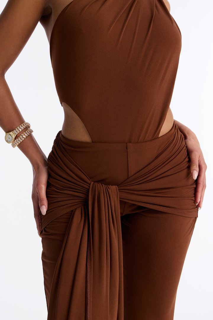 Lovers Lane Jersey Pant Set - Brown