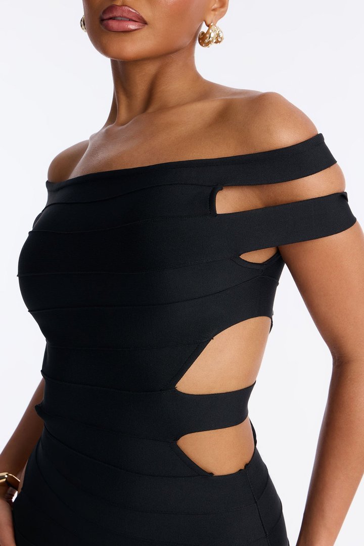 Flirt Alert Bandage Midi Dress - Black