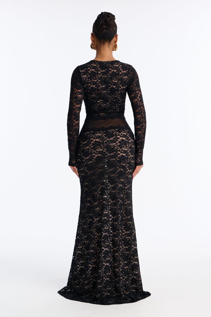 Forever Yours Lace Maxi Dress - Black