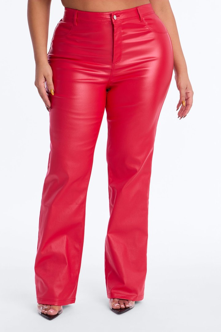 Sammie High Rise Straight Leg Pant - Red