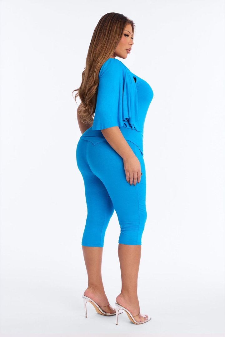 Always On Your Mind Capri Set - Turquoise