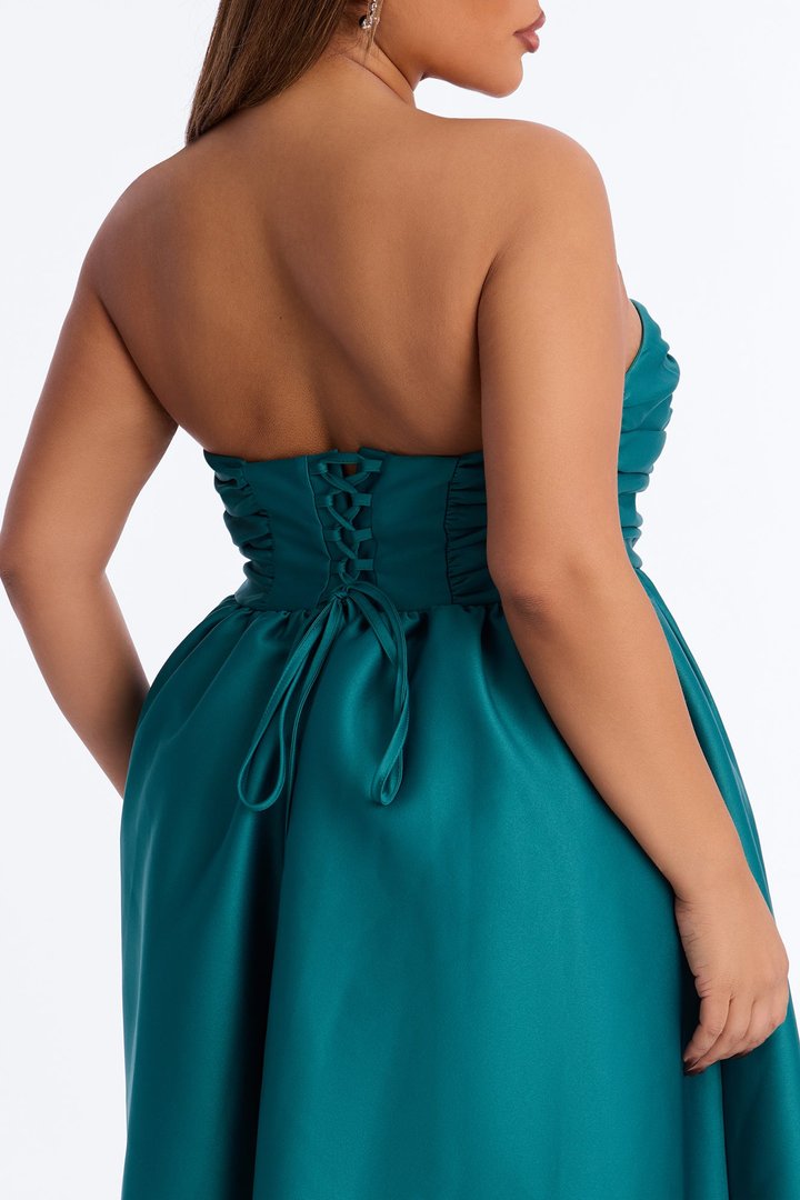 Sweet Like Me Taffeta Midi Dress - Emerald