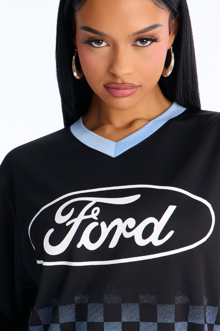 Ford Motors Satin Long Sleeve Jersey - Black