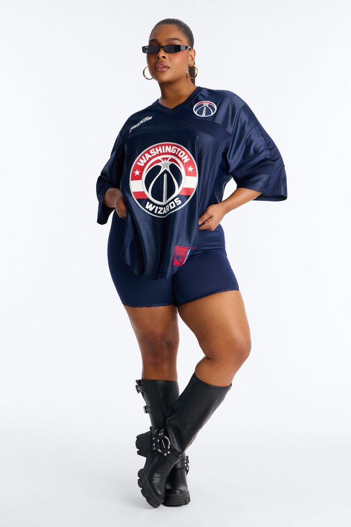 NBA Wizards Oversized Mesh Tee - Navy