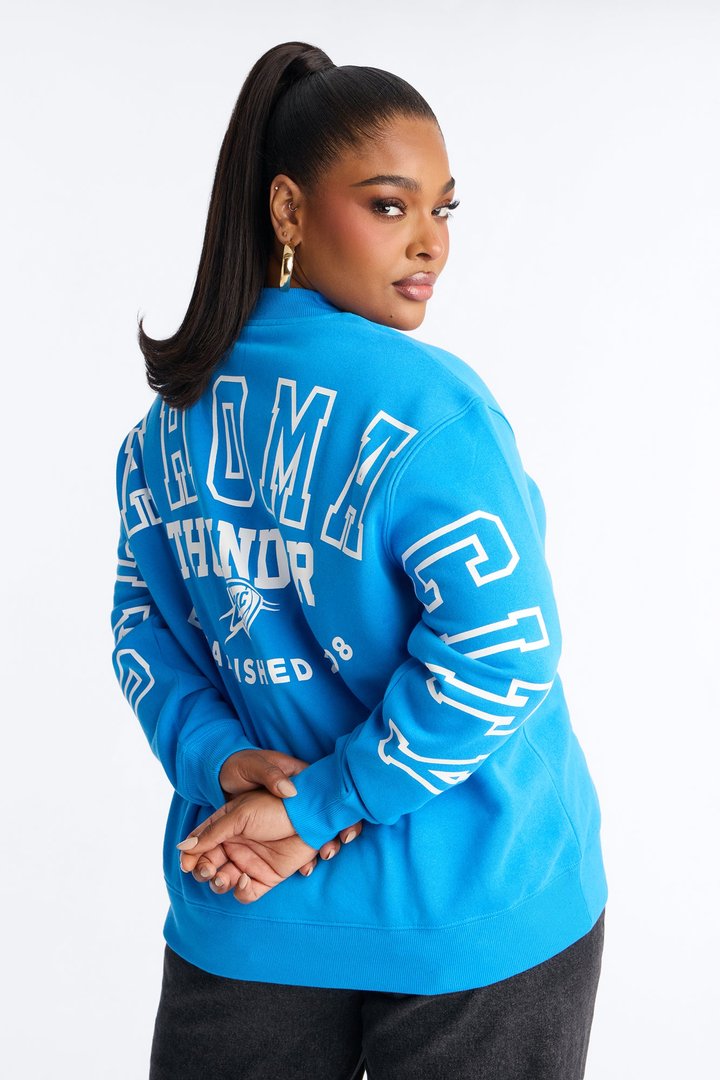 NBA OKC Thunder Fleece Crew Neck Sweatshirt - Blue