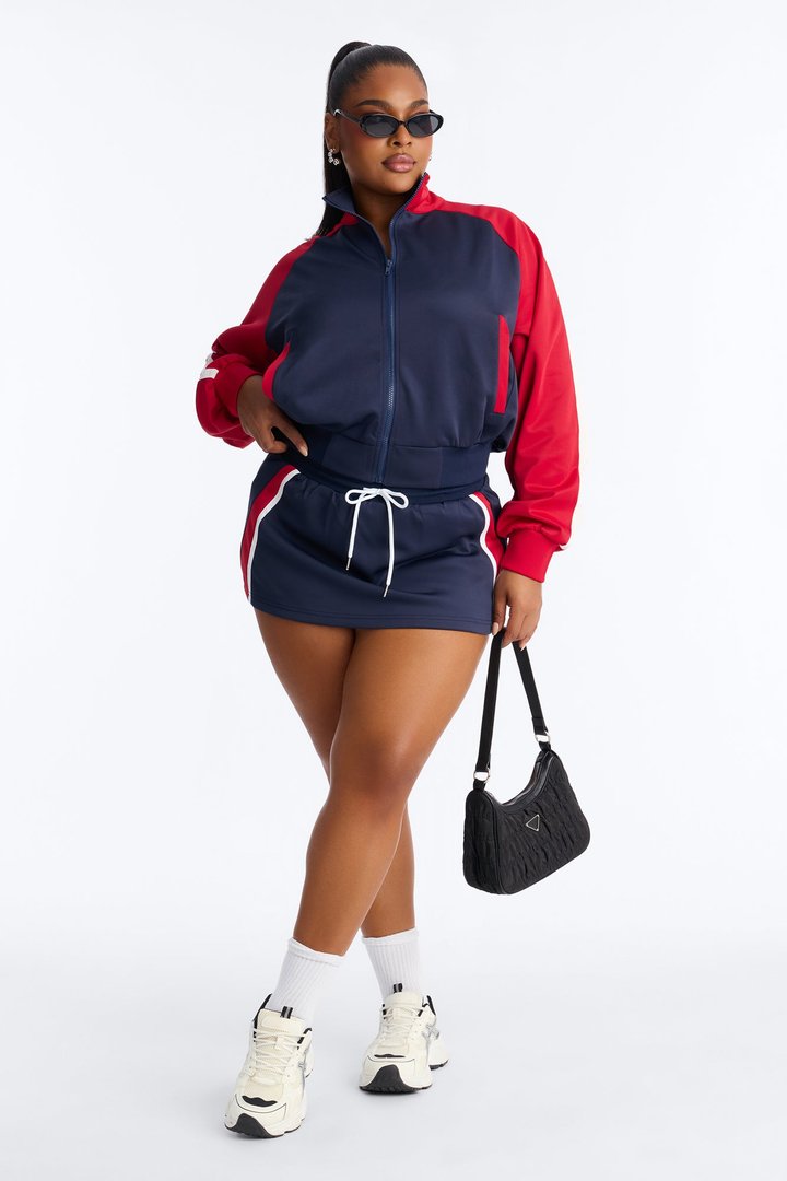 Cool And Sporty Track Jacket - Red/combo