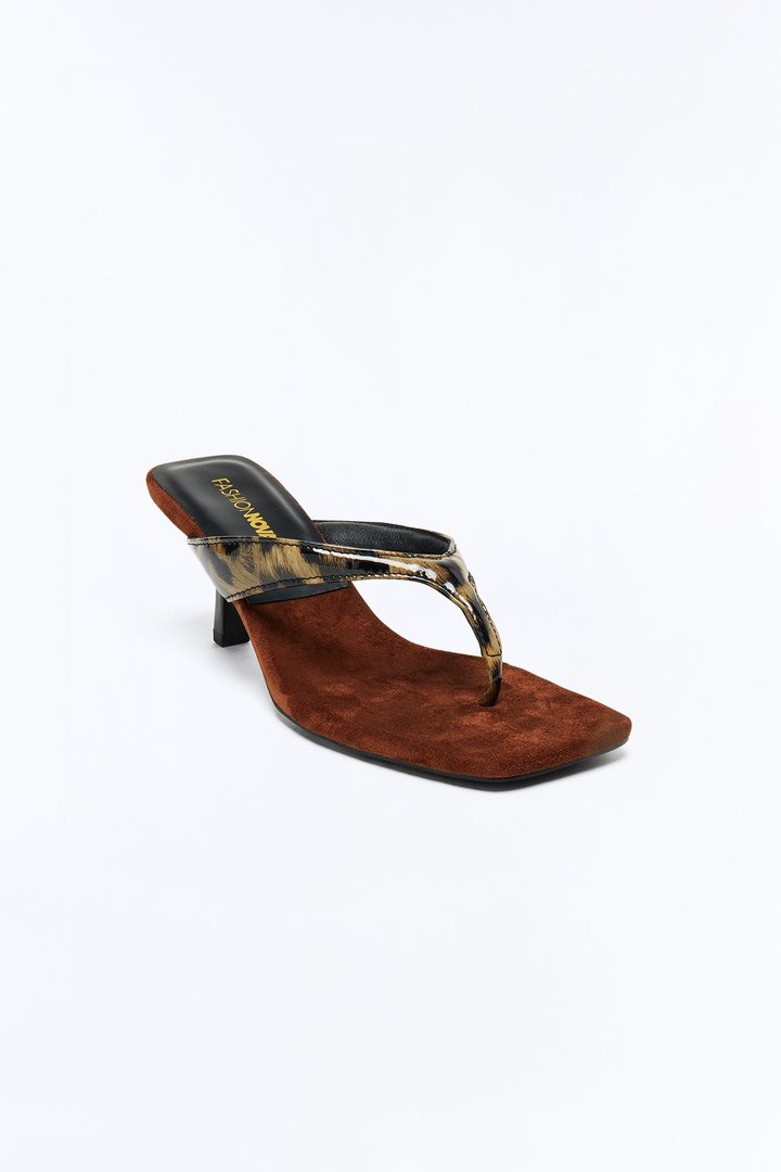 Matita Suede Thong Heels - Leopard