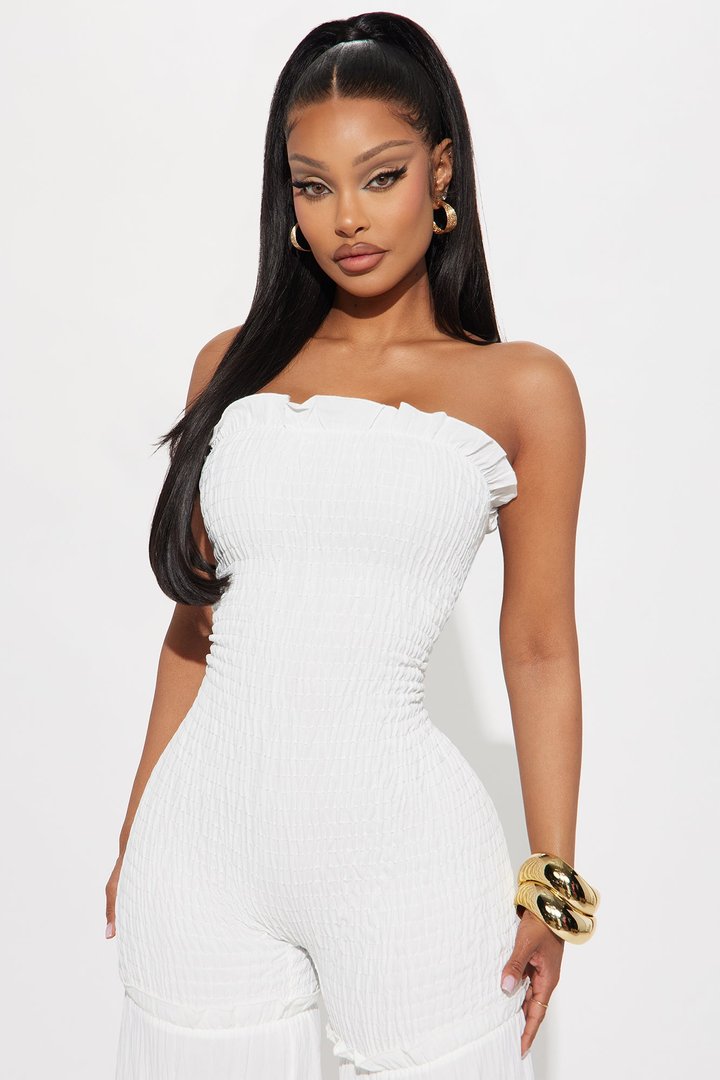Lunaria Smocked Jumpsuit - White