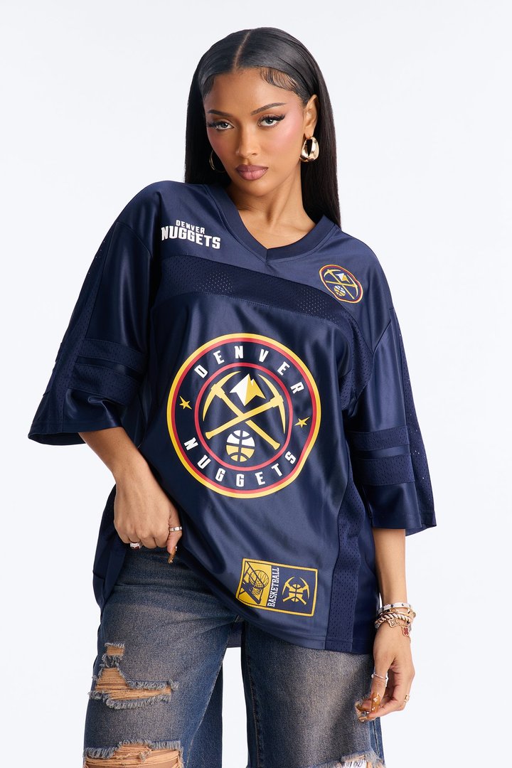 NBA Nuggets Oversized Mesh Tee - Navy