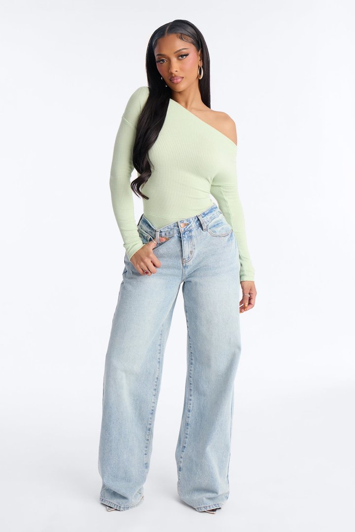 Lover Girl Sweater Bodysuit - Sage