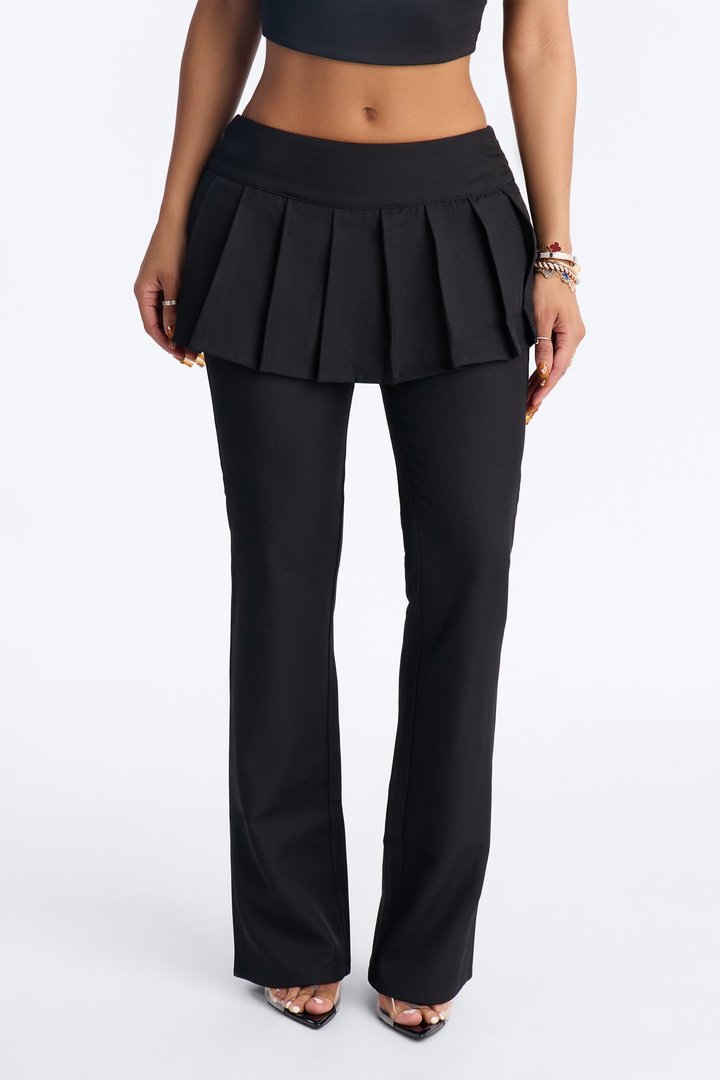 Gabriela Low Rise Straight Leg Skirt Pant 33″ - Black