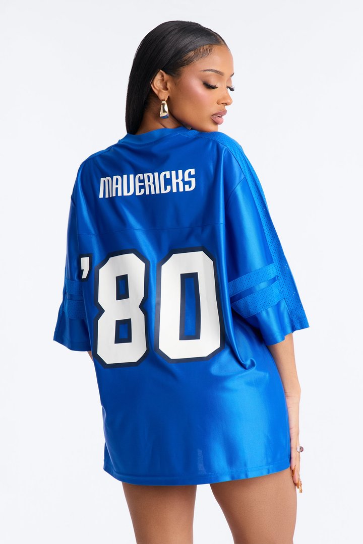 NBA Mavericks Oversized Mesh Tee - Blue
