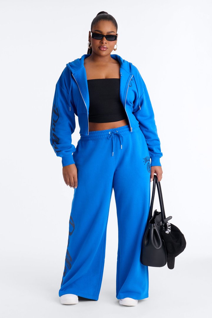 NBA Dallas Mavericks Cropped Fleece Full Zip Hoodie - Blue