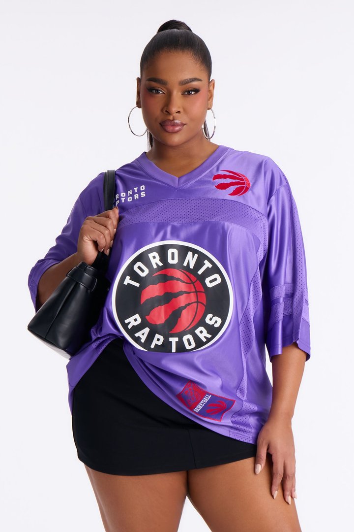 NBA Raptors Oversized Mesh Tee - Purple