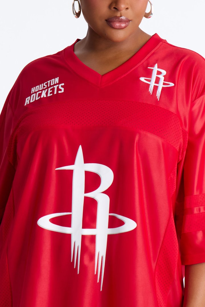 NBA Rockets Oversized Mesh Tee - Red