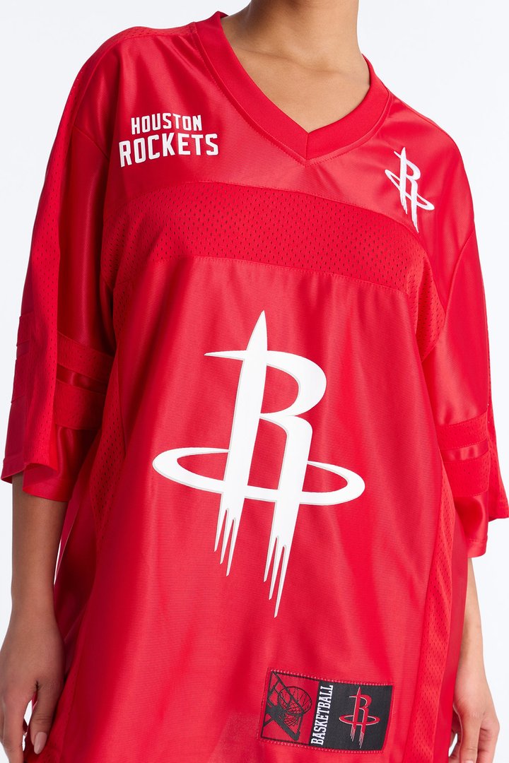 NBA Rockets Oversized Mesh Tee - Red
