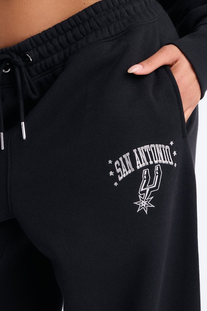 NBA San Antonio Spurs Fleece Wide Leg Pants - Black