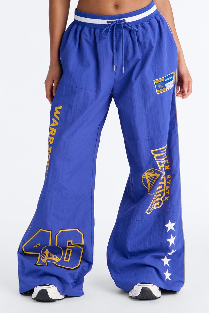 NBA Golden State Warriors Patchwork Cargo Wide Leg Pant - Royal