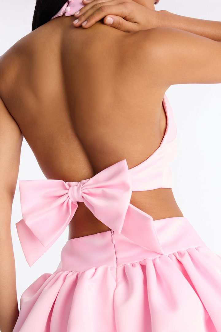 Sweetie Bow Mini Skirt Set - Pink