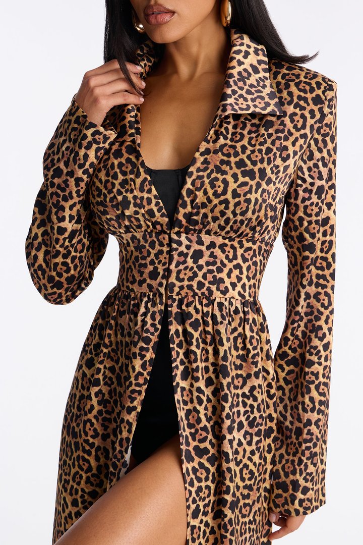 Satin Seduction Leopard Short Set - Brown Combo