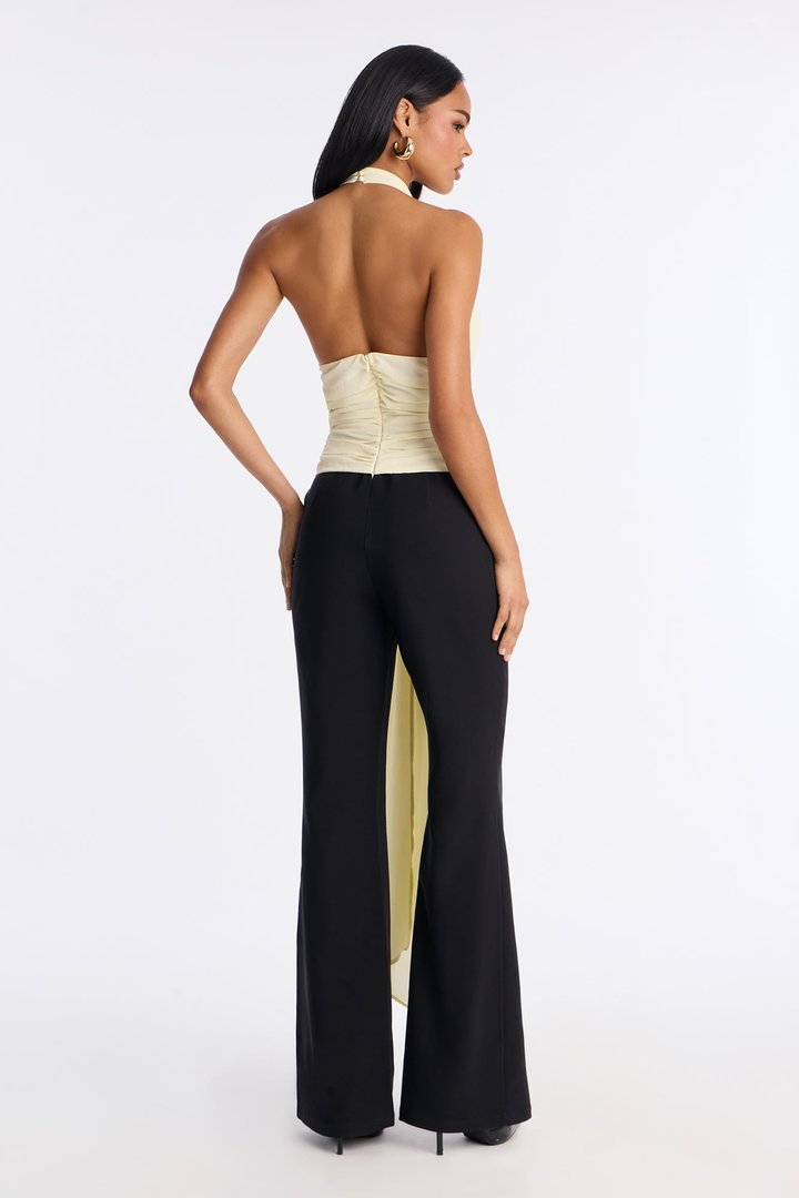 Soft Touch Drape Jumpsuit - Black/White