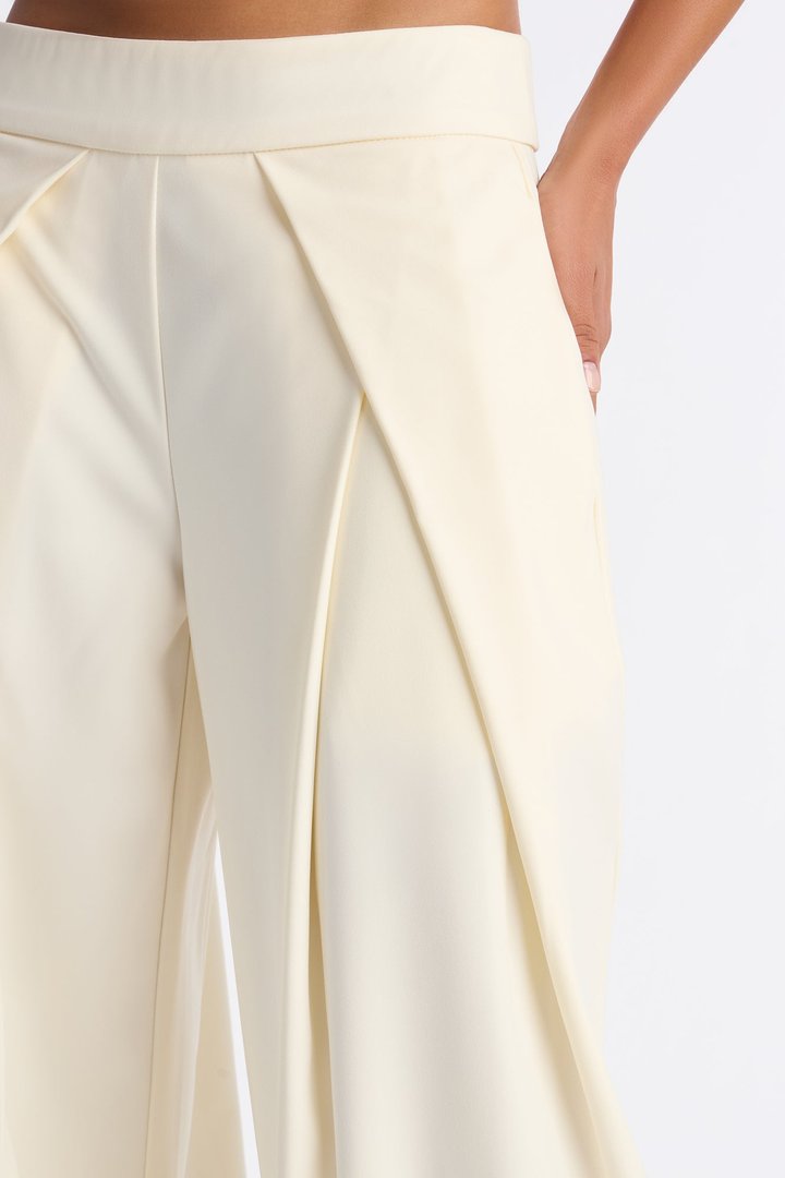 Ada Wide Leg Trouser Pant 32″ - Cream