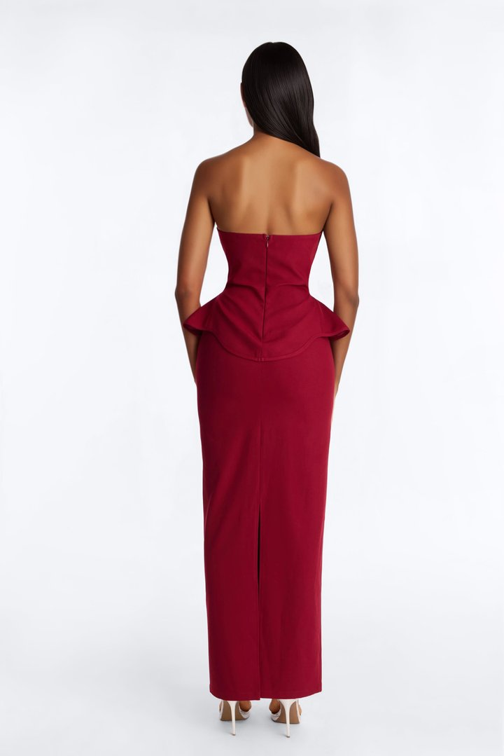 Meet Me There Cut Out Maxi Gown - DarkRed