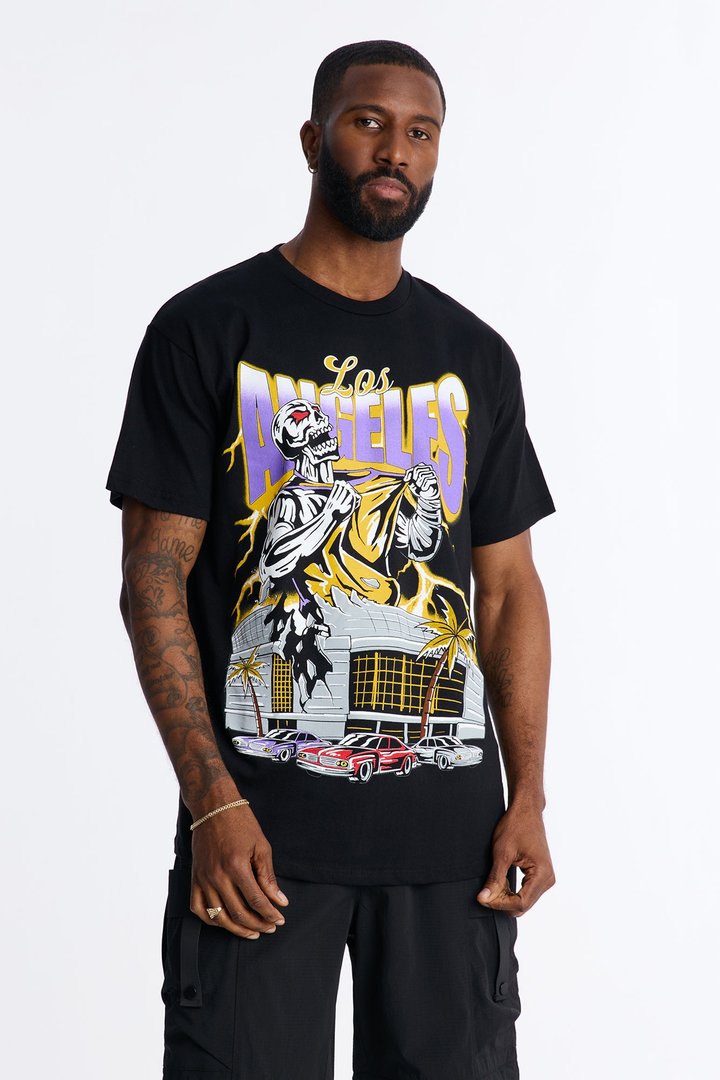Los Angeles Skullers Oversized Short Sleeve Tee - Black