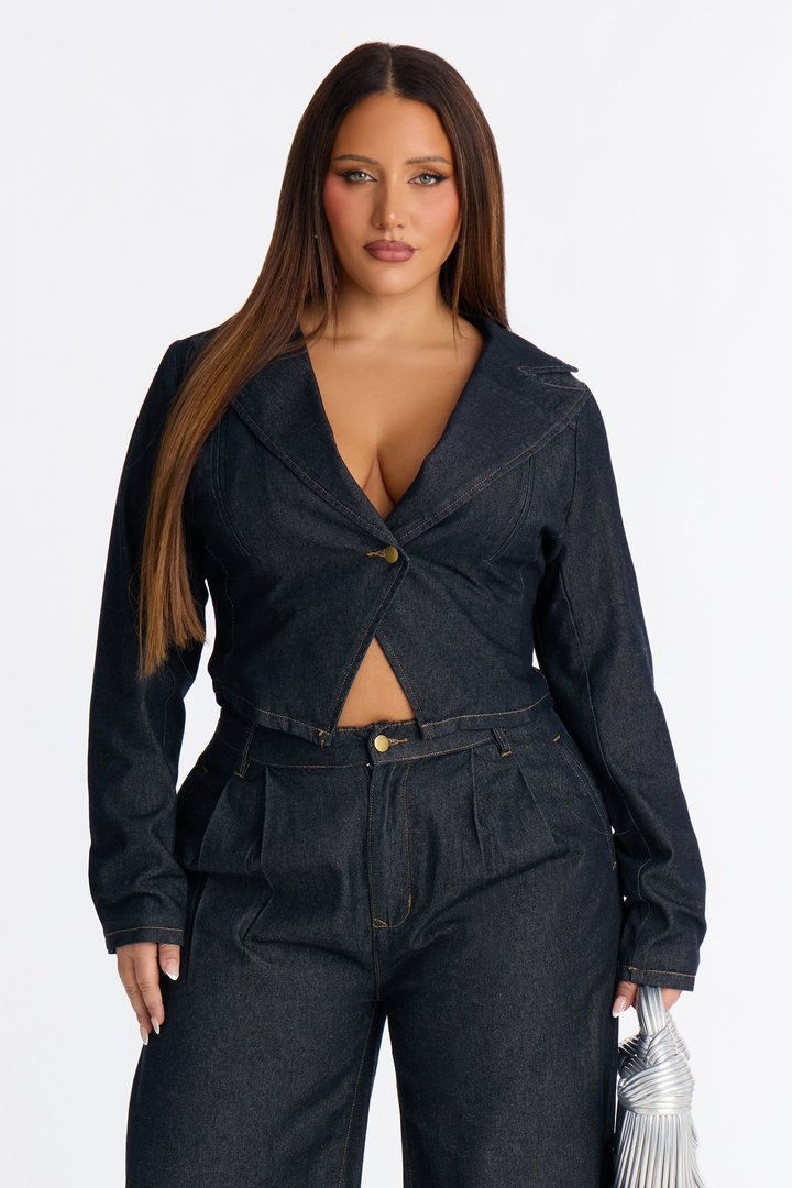 My Way Denim Pant Set - Dark Denim